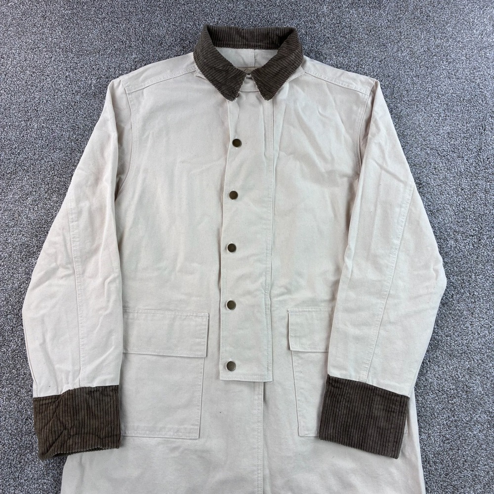 NWT SCULLY RangeWear Canvas Duster Jacket Men's Small White Cotton Western RW107